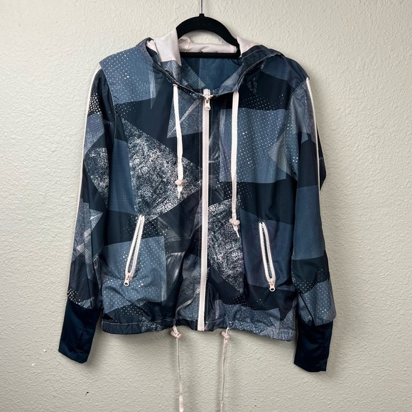 Zyia Active Radical Bomber Hooded Jacket Pale Pink and Blue Estimated Sz M - Picture 2 of 10